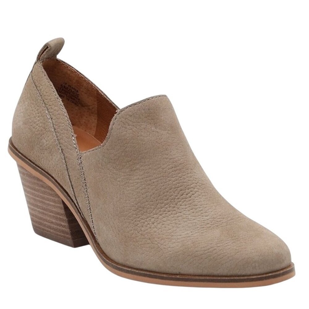 Lucky Brand Vennia Taupe Leather Ankle Bootie Size 9.5M/41